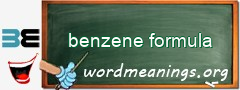 WordMeaning blackboard for benzene formula